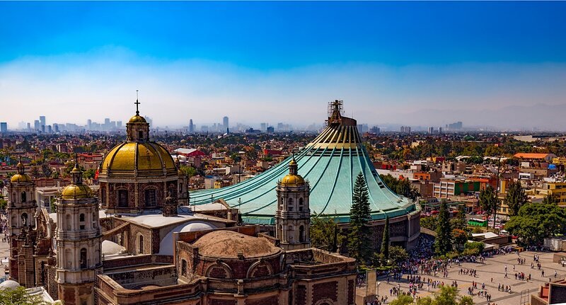 Vista aérea de la Basílica de Guadalupe
